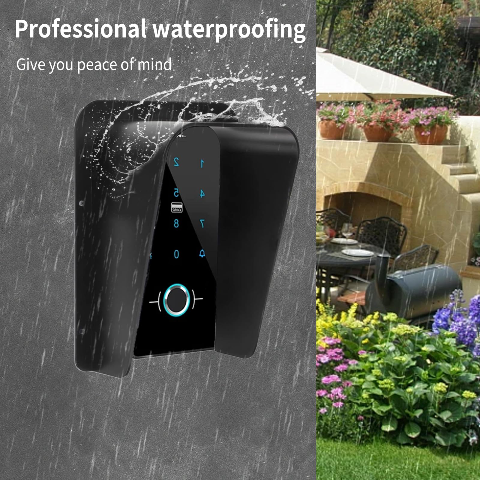 Protector de lluvia para timbre de puerta, cubierta de timbre de puerta, protector de cerradura de puerta, compatible con todos los tipos de sistemas de intercomunicación de control de acceso