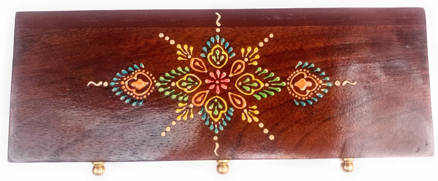 Elegant Wooden Jewellery Box Handpainted/Wooden Chest of Drawer/ 3 Drawers/Wooden Vanity Box
