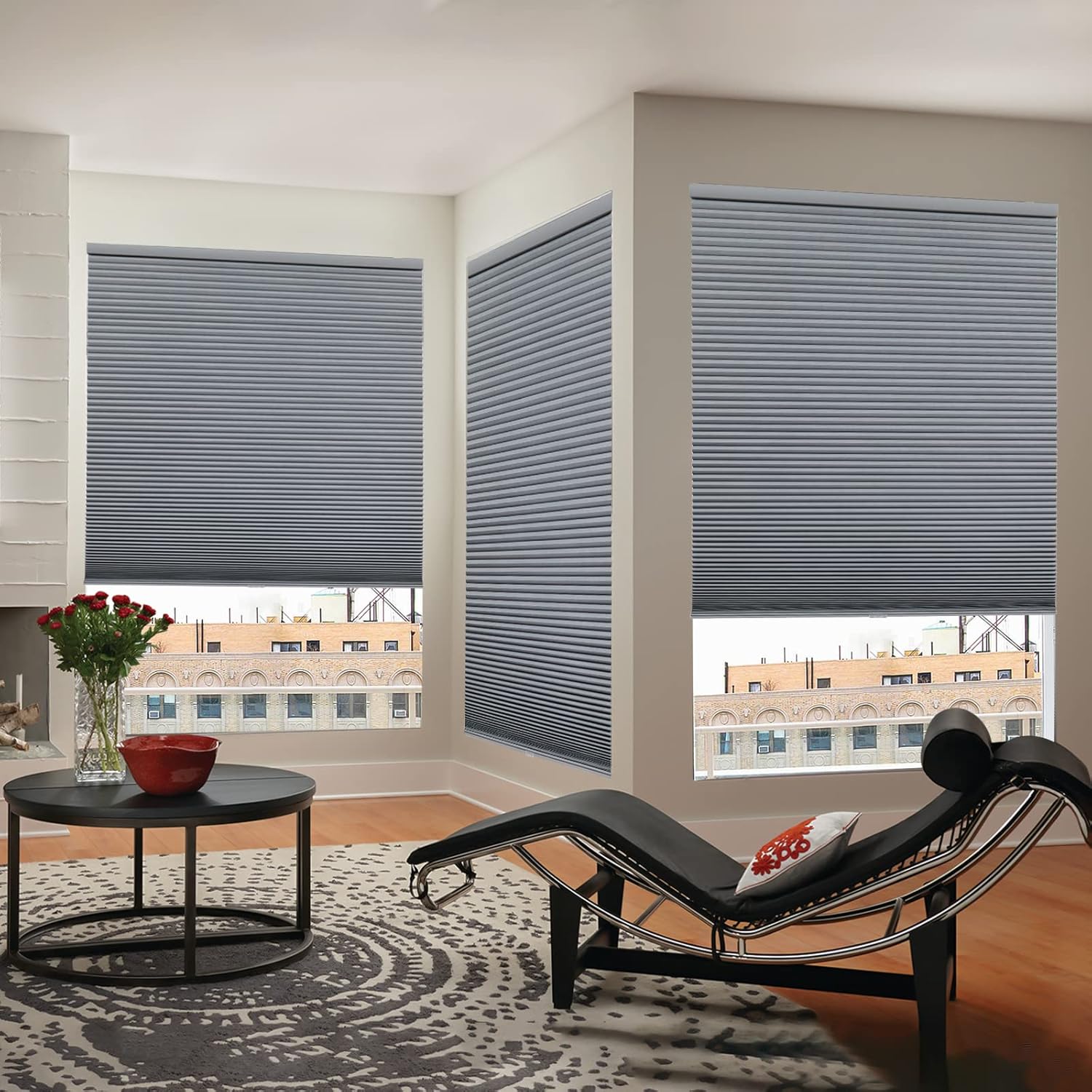 Tonature Custom Size Cellular Window Blinds Cordless 100 Blackout Window Shades for
