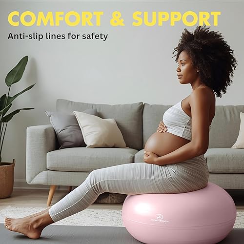 Miniatura 9 de ProBody Pilates Pregnancy Ball - Yoga Ball for Pregnancy with Book, Prenatal, Labor & Postnatal Maternity Exercise