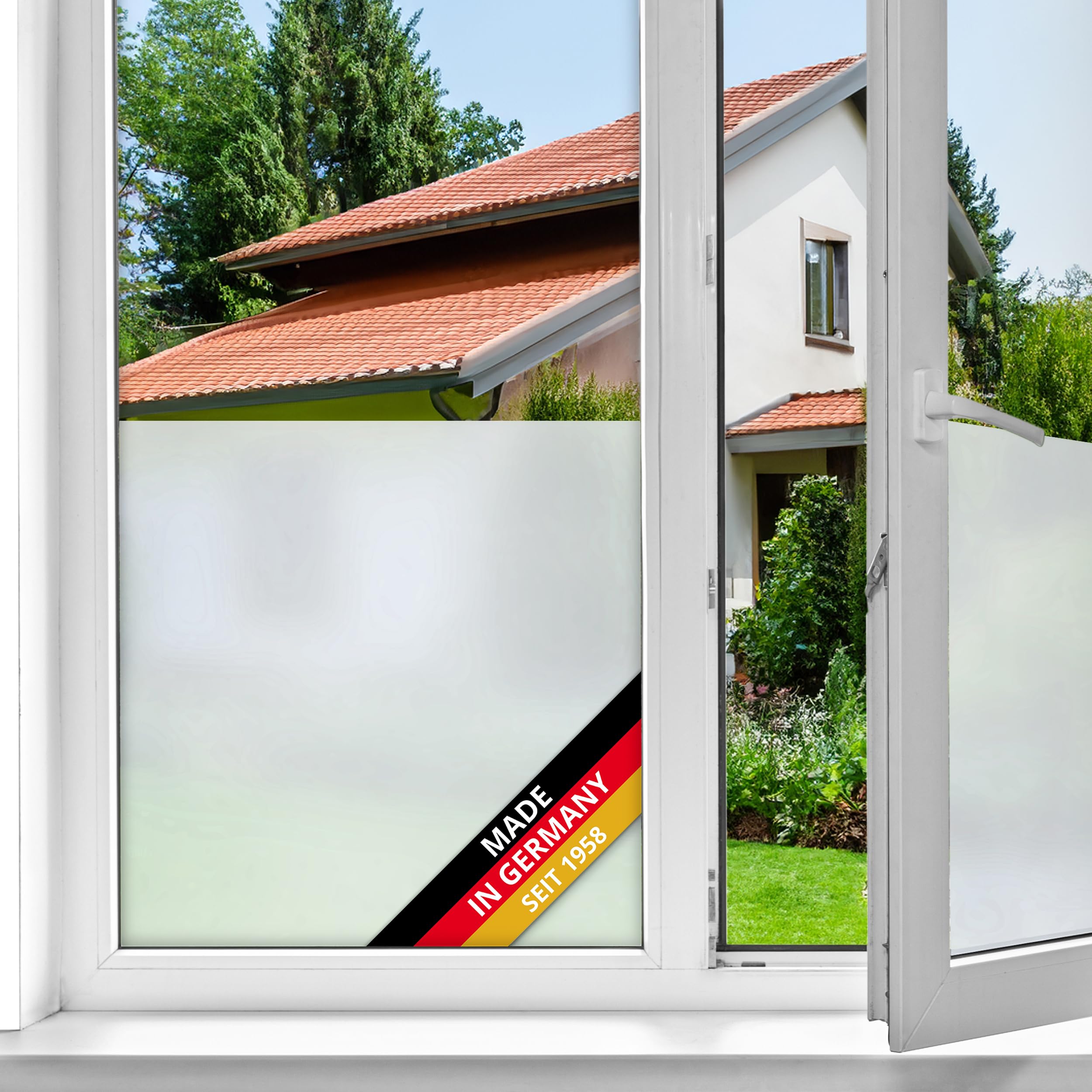 d-c-fix Fensterfolie Opal – selbstklebend, Sichtschutz, beidseitig blickdicht, 45 cm x 2 m