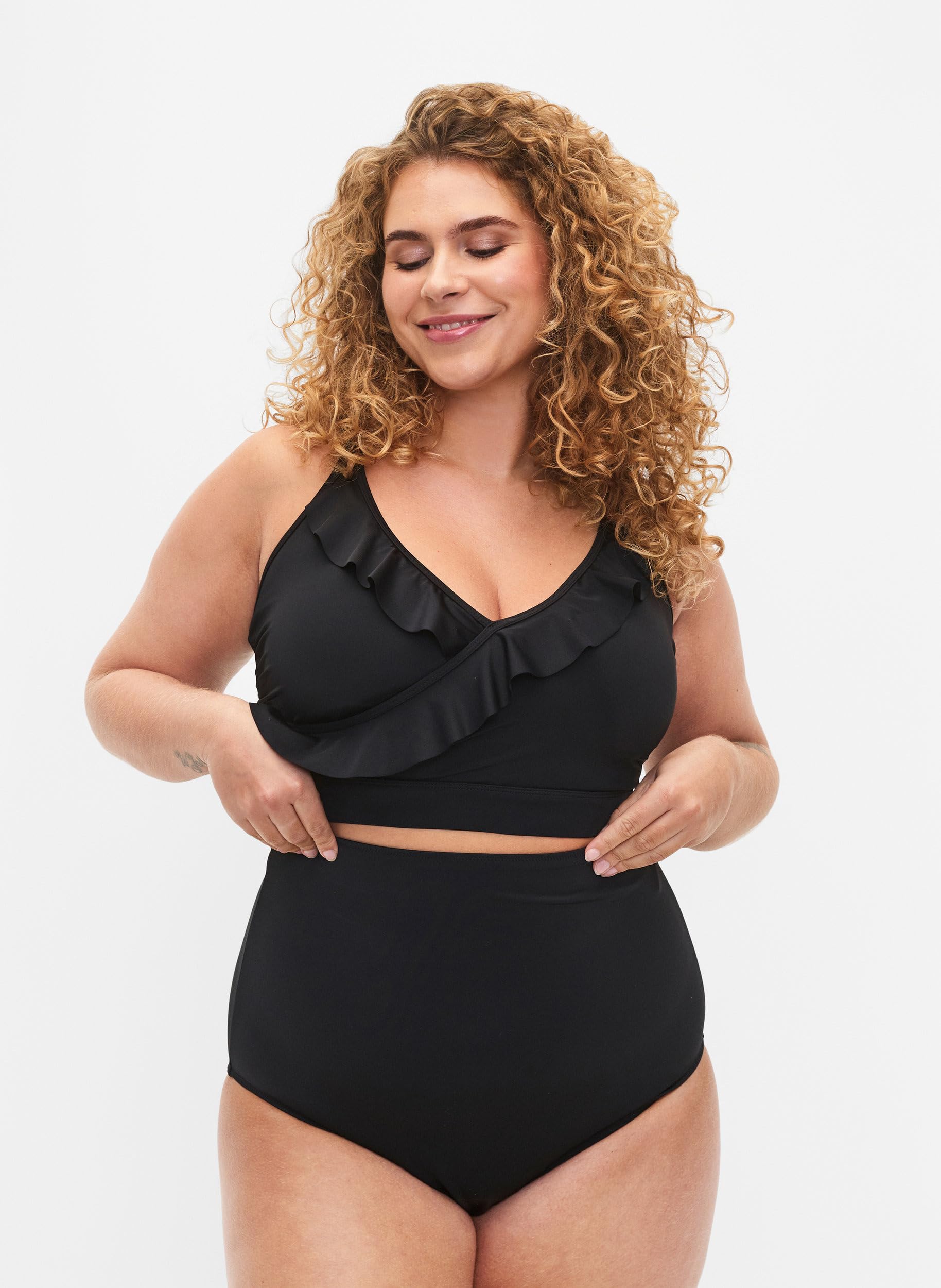 Zizzi Swim by Damen Große Größen Bikini Unterteil Hochtailliert Gr