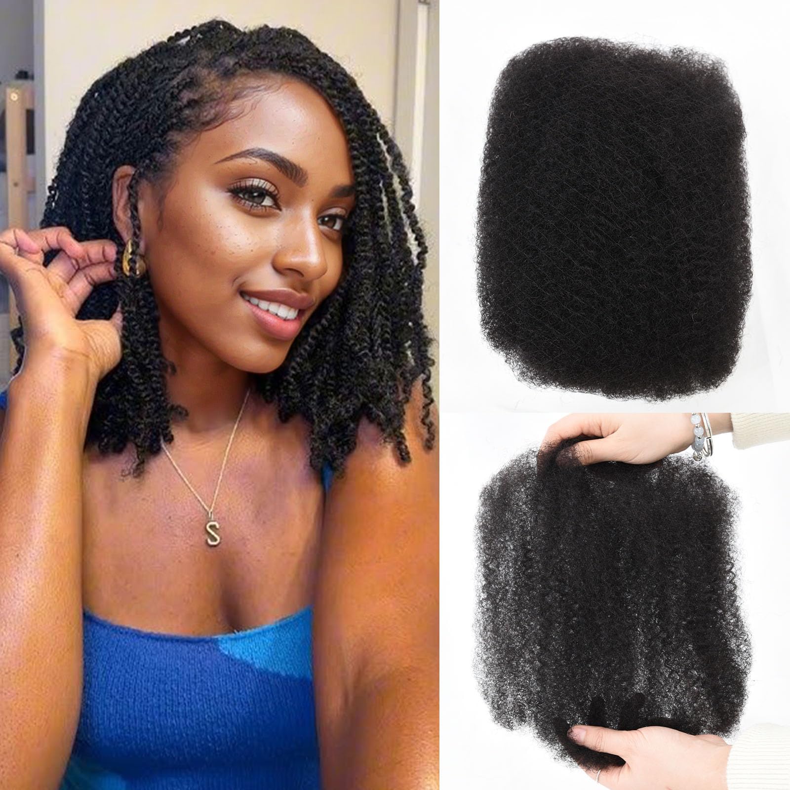 Amazon.com : Afro Kinkys Bulk Human Hair for Twists 30g/Pack 