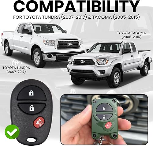 Miniatura 3 de for Toyota Key Fob Cover with Built-in Bottle Opener - Rugged Protective Shell for Tundra (2007-2017) & Tacoma (2005-2015) - Enhanced Grip & Verde