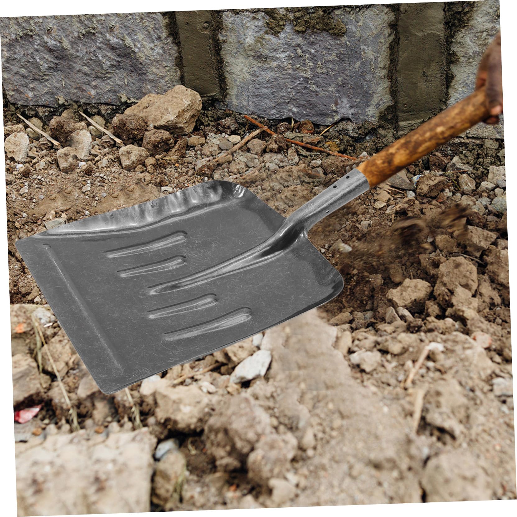 DOITOOL Pala per Giardino in Acciaio al Manganese Manico Ergonomico per Pulizia Esterna e Giardinaggio