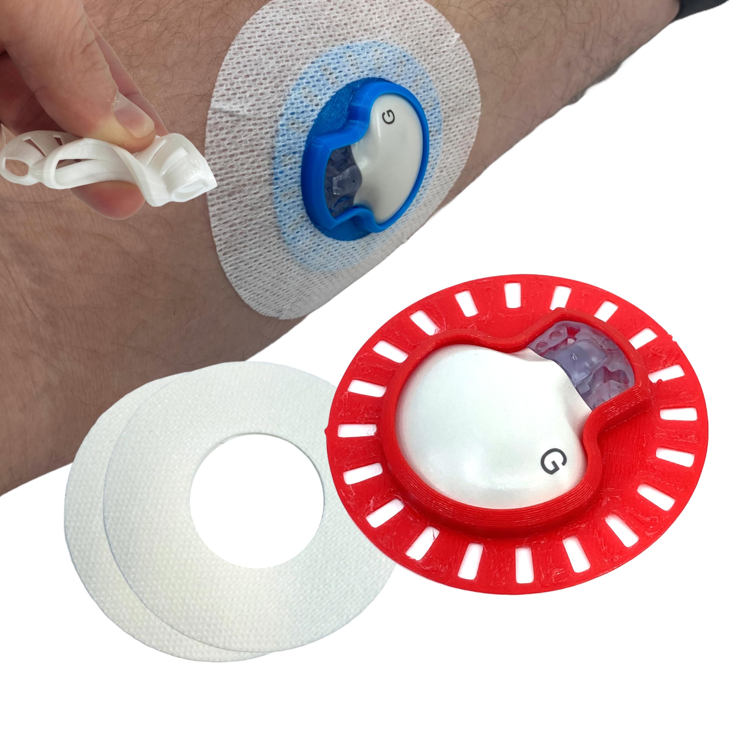 GripShield - The Ultimate Bump Guard for Guardian CGM. Flexible and Reusable Armor That Provides Peace of Mind. (Fire Engine Red)