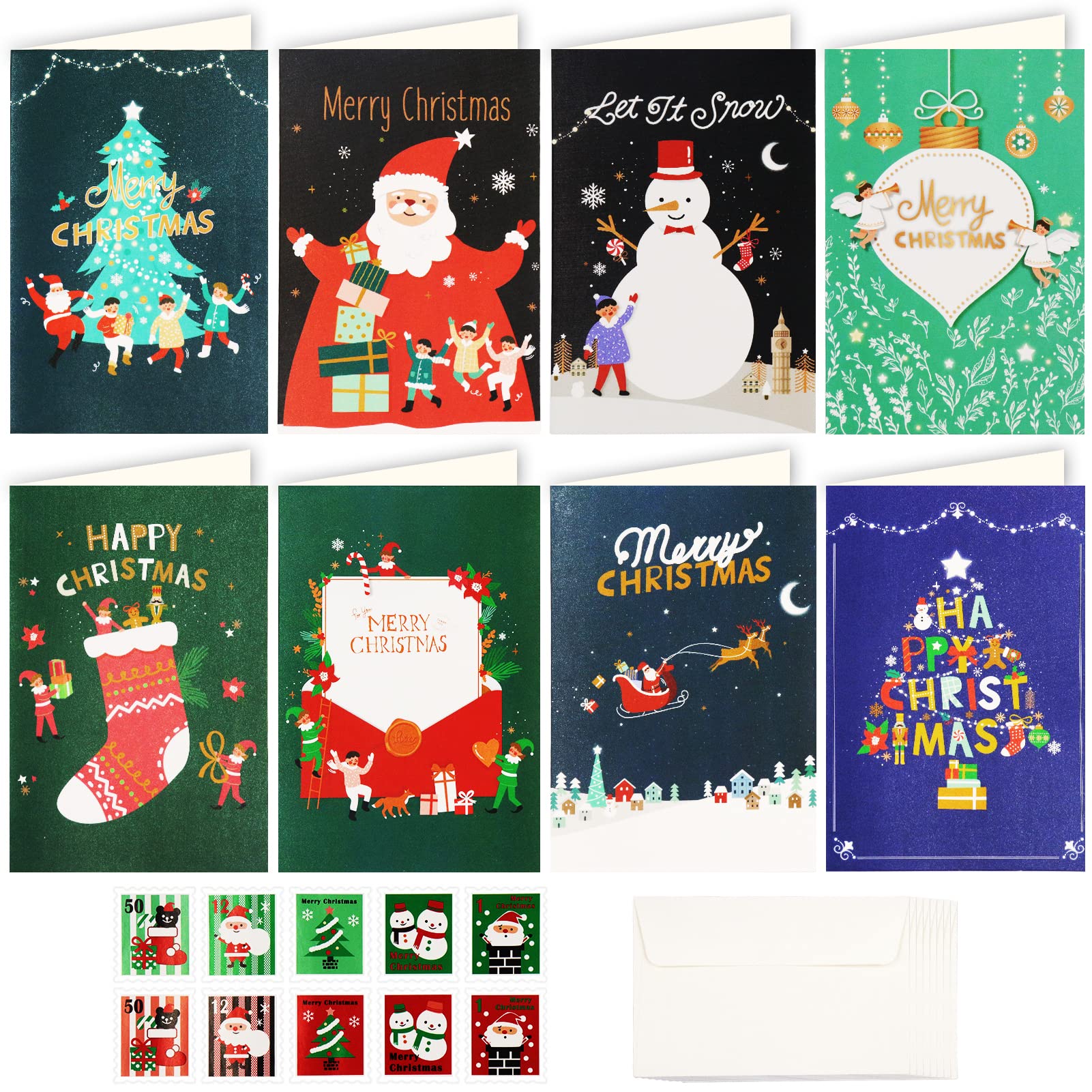 Lot De 10 Cartes Vierges Et Enveloppes, Cartes De Vœux Arc-En-Ciel