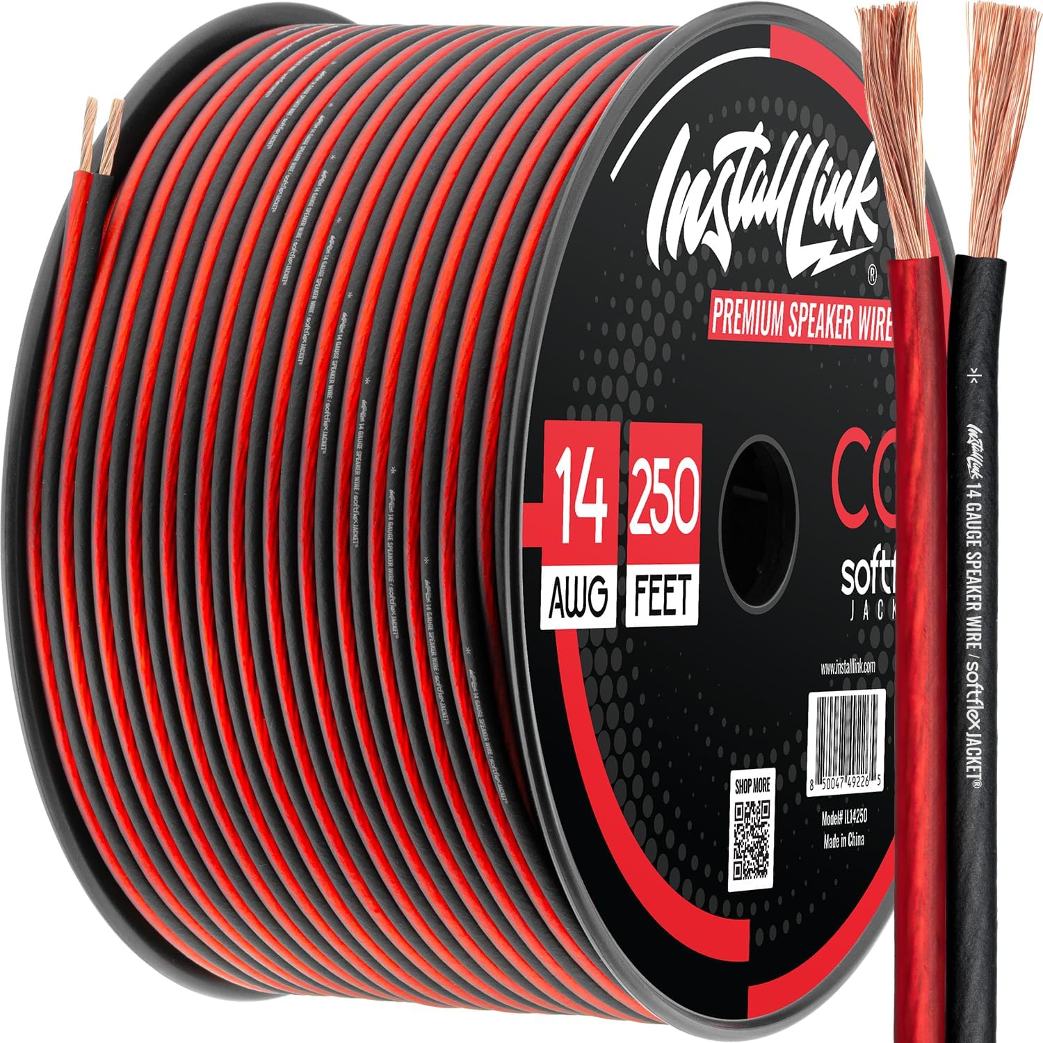 InstallGear 14 Gauge Wire AWG Speaker Wire (500ft Clear