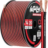 Vista 10 de Install Link Cable de altavoz de calibre 14 (cable de altavoz) para cable de audio de automóvil, hogar o RV, 100 pies, CCA