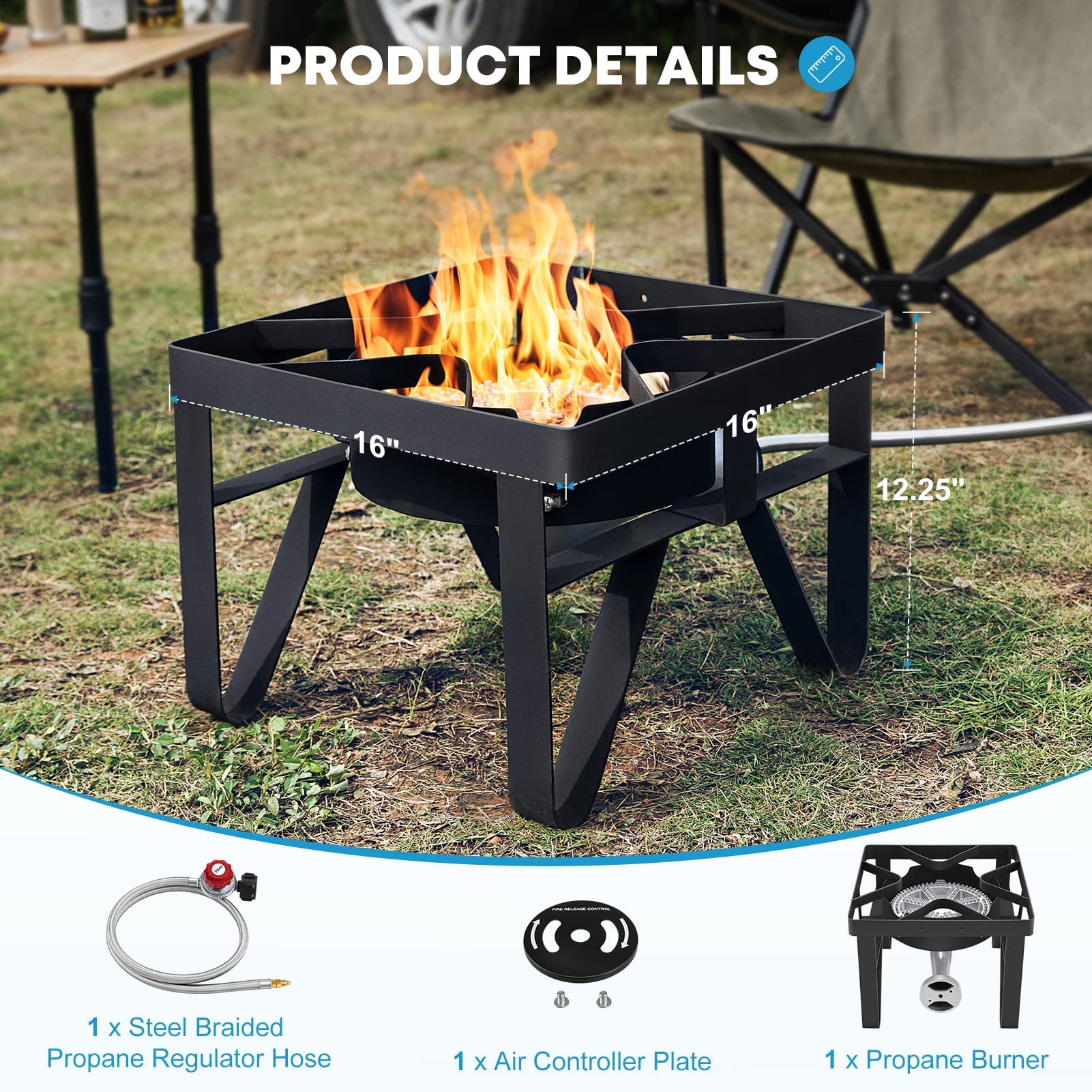 Buy Kohree Propane Gas Burners for Outdoor Cooking, 200, 000 BTU Single