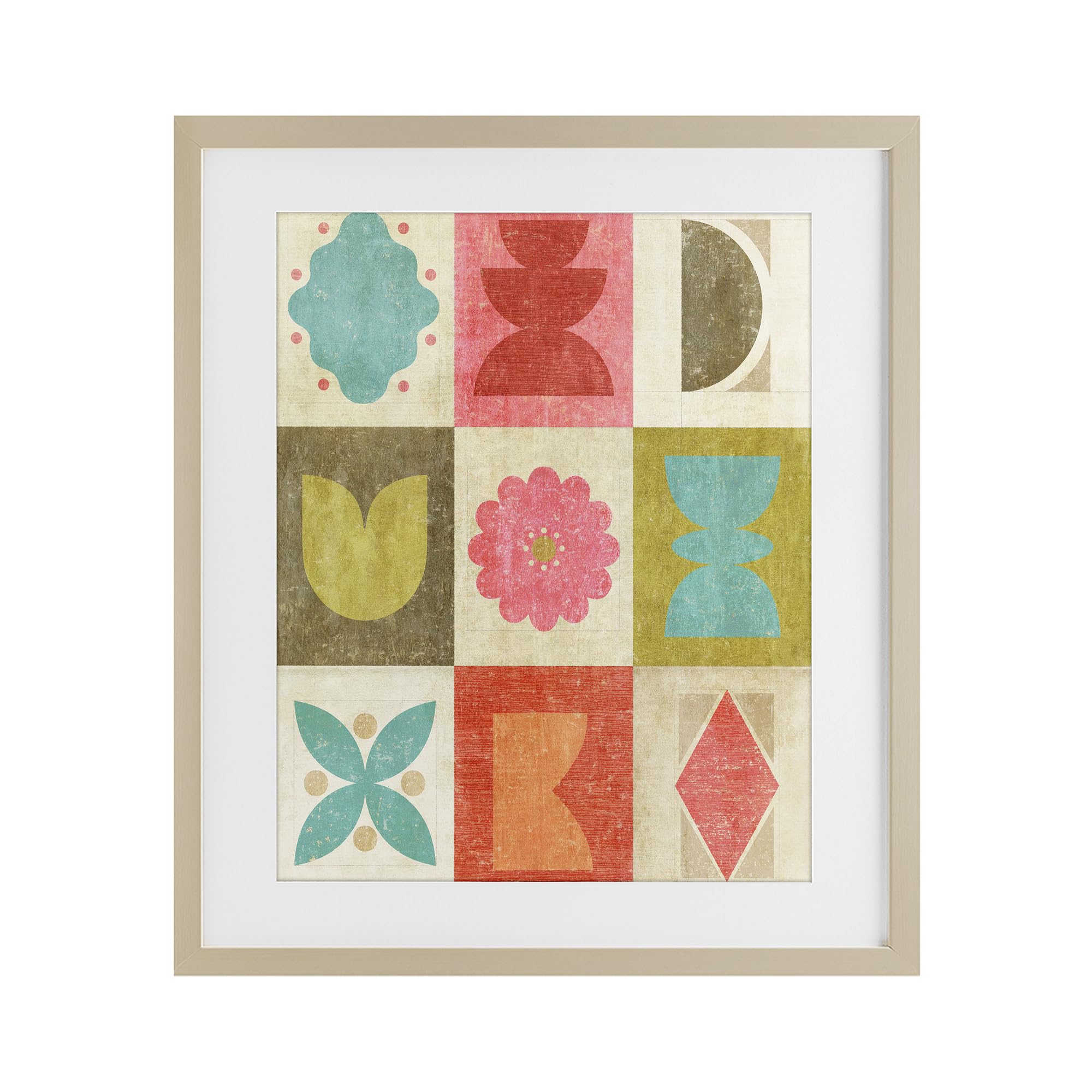 'Happy Dance Geometrics'| Framed Print Under Glass