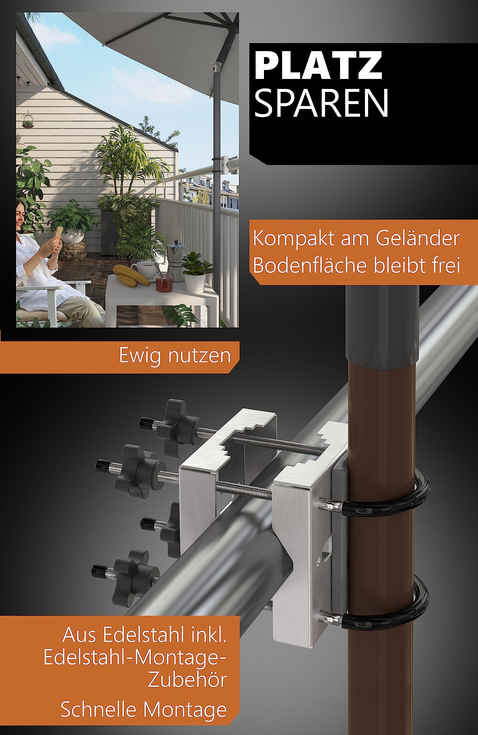 Pied De Parasol Balcon,YSTP Support Parasol Balcon,Fixation Parasol