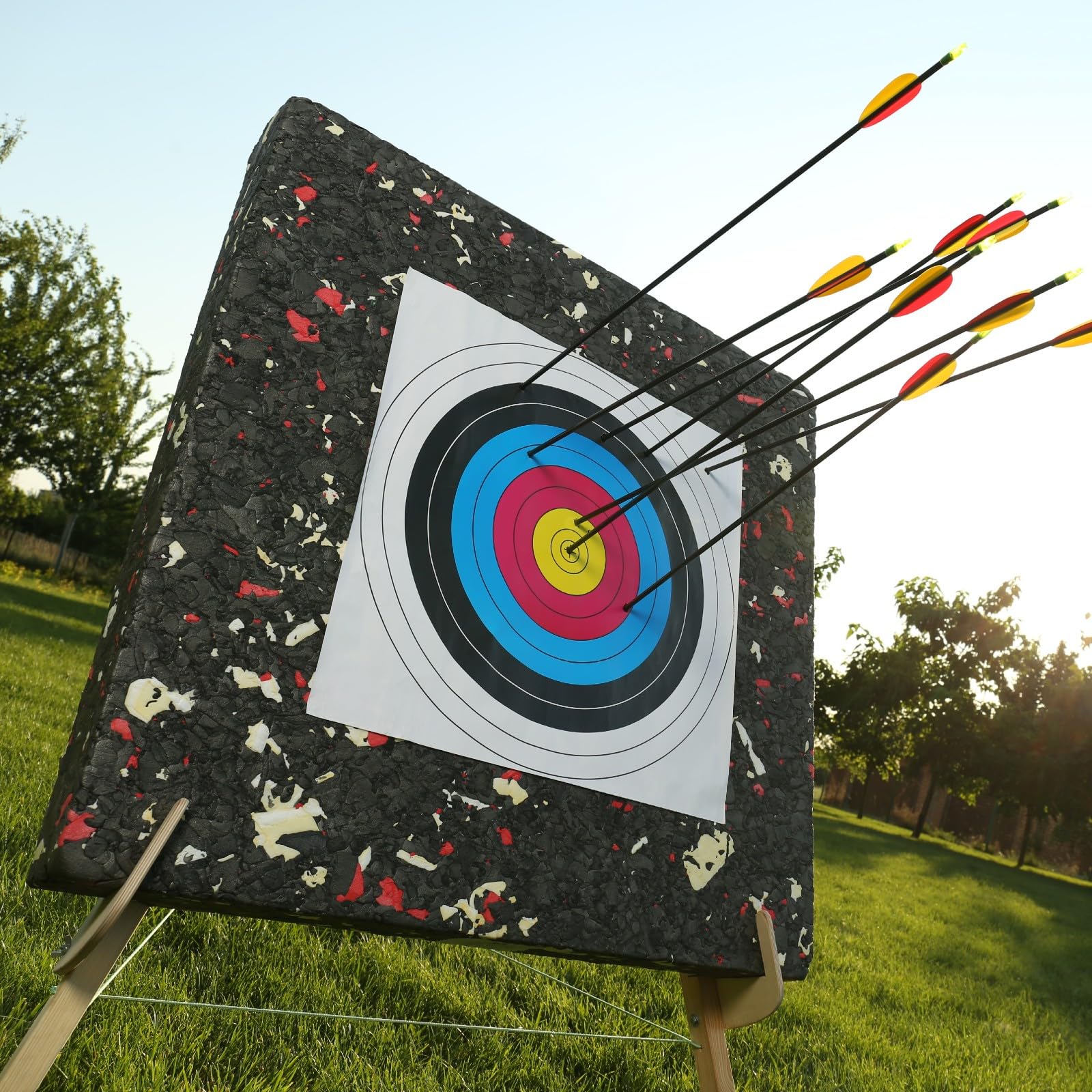 20 Stück Zielscheibenauflage nach FITA Abmaßen, Ø 80cm | Bogenschießen Zielscheibe Auflage 80x80 cm, 10 Ring Zielpapier für Jagd & Training Schießen