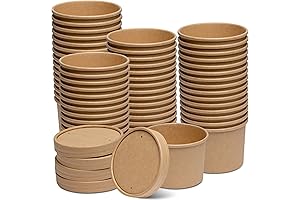 Comfy Package 12 oz. Paper Food Containers With Lids For Hot Or Cold Foods