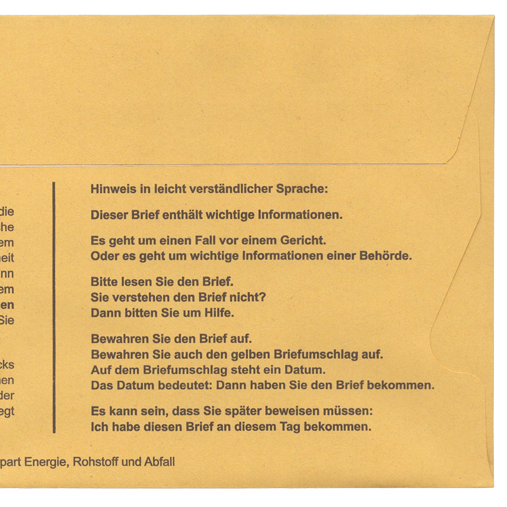 Postzustellungsumschläge DIN Lang „ Förmliche Zustellung “ - Zustellungshüllen mit Fenster (110 × 220 mm), Recycling-Gelb, haftklebend - ZPO-konform (DIN Lang, 100, Anzahl)