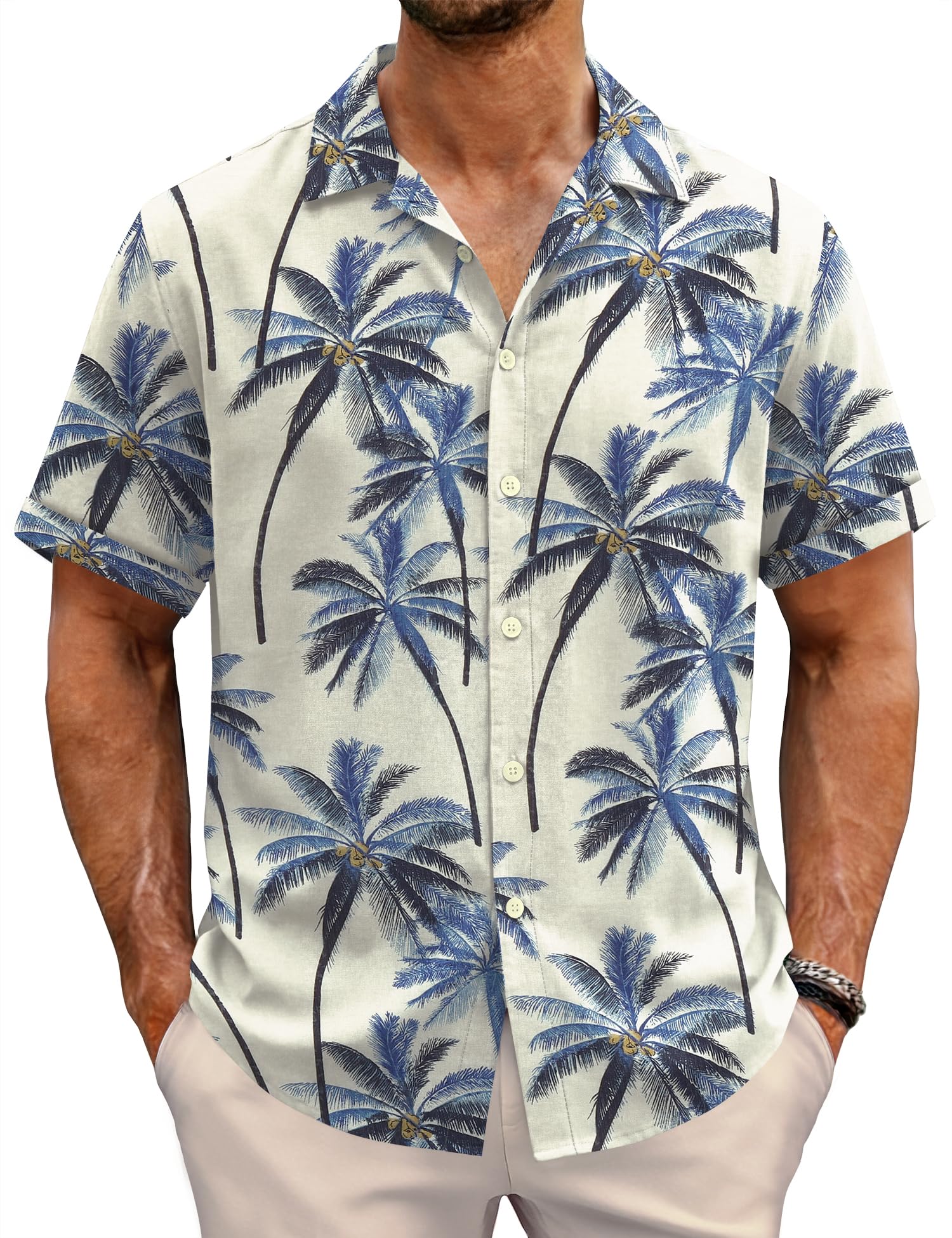 EFFAN Herren Hawaiihemd Freizeit Hemden Kurzarm Blumen Hawaii Hemd Männer Sommer Beach Oberteil 2026