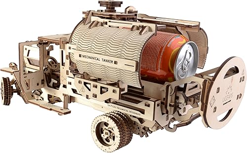 Miniatura 2 de Ugears Kit de modelo mecánico de cisterna, rompecabezas de madera 3D para adultos, camión con motor de trabajo, kits de construcción de rompecabezas