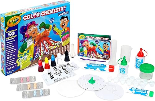 Crayola Juego de química de color, kits de ciencia para niños, juguetes y regalos de tallo para niños de 7, 8, 9, 10 años