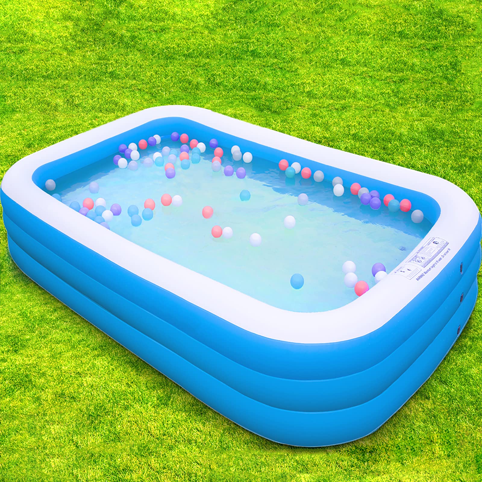 Swimming Inflatable Pool, 120" X 72" X 22" Full-Sized Swimming Pools Inflatable Kid Pools Blow up Po