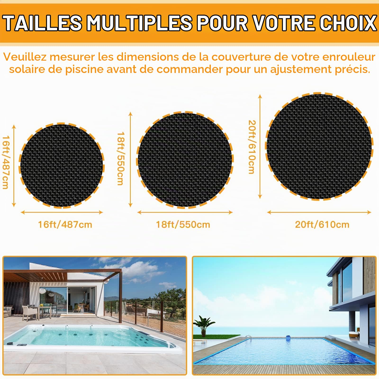 Enrouleur de Couverture Solaire Housse,Enrouleurs pour Bâche de Piscine Bache de Protection,Housse De Protection pour Enrouleur De Couverture Solaire pour Piscine Extérieur Intérieur20FT
