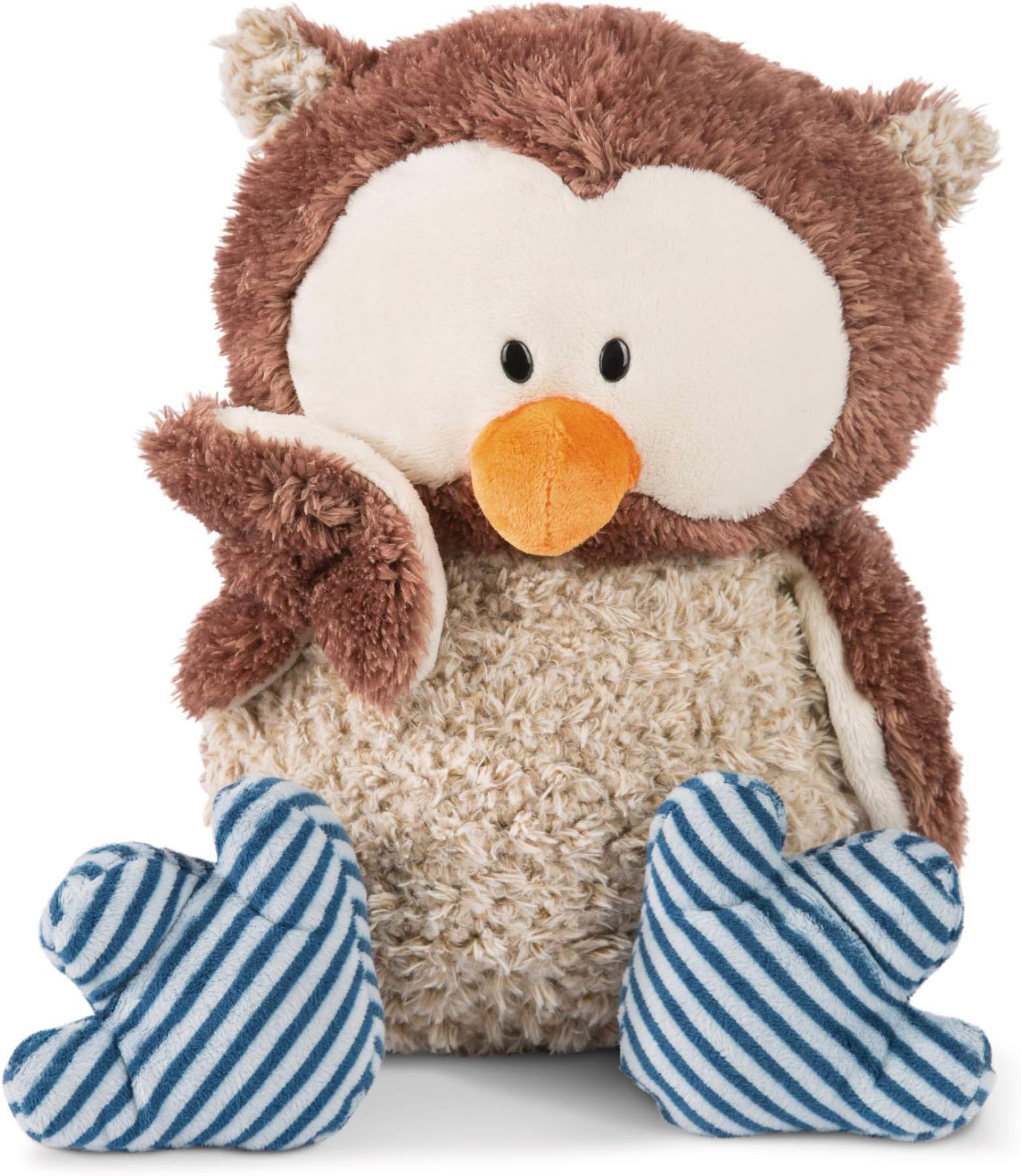 46093 Plush Cuddly Toy Owl Oscar with turnable Head 50cm, Single, Brown/Blue, 50 cm