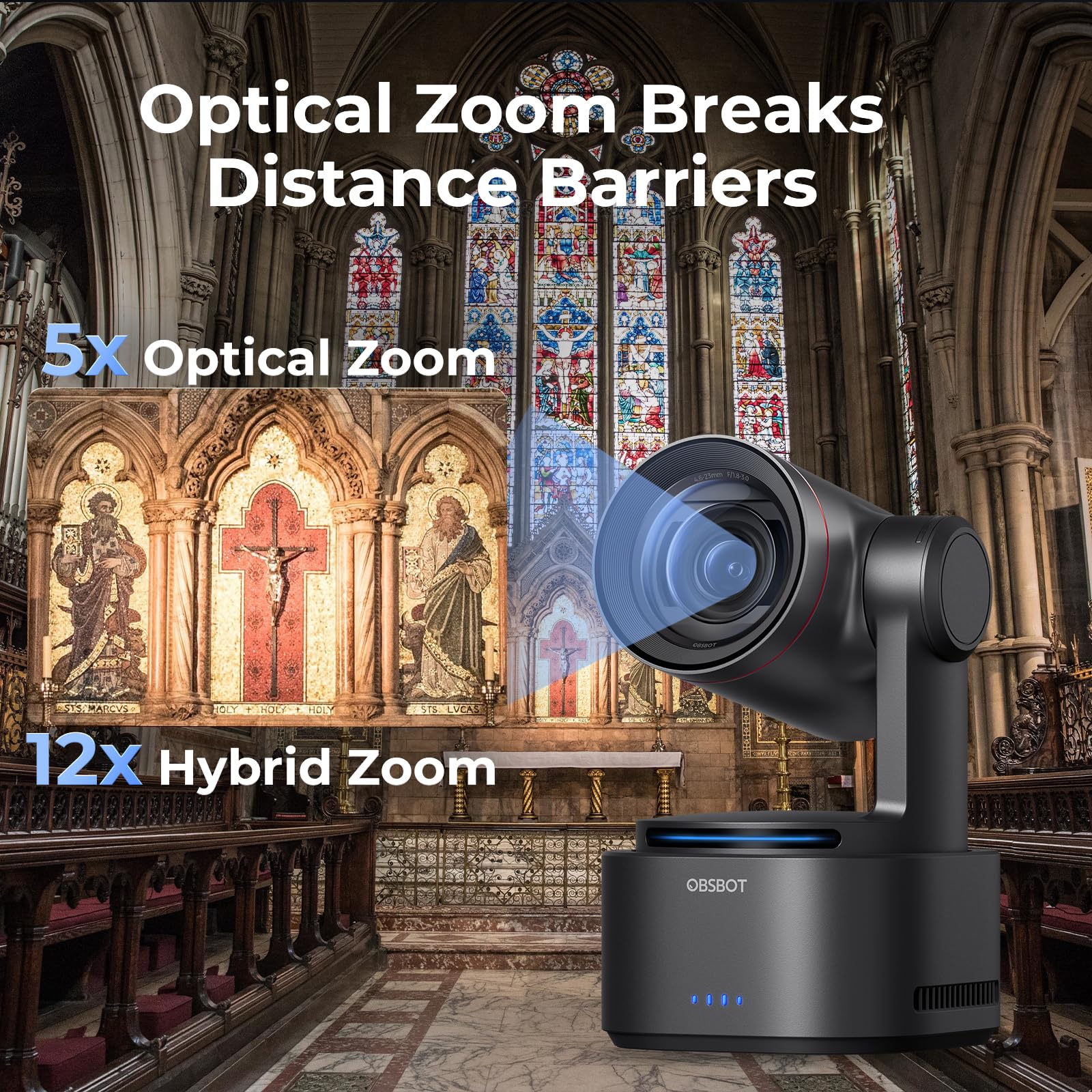 OBSBOT Tail 2 NDI Aktiviert PTZR Kamera 4K 60FPS, 1/1,5 Zoll 50MP