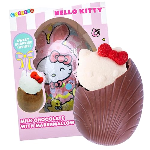 Galerie Hello Kitty Huevo de Pascua de chocolate con malvavisco, cesta de regalo para niñas, 2.12 onzas, Sin definir