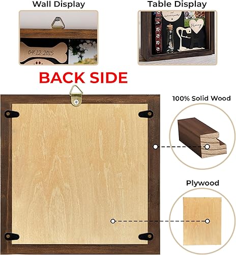 Miniatura 7 de Caja de sombra personalizada para perro, regalo conmemorativo, soporte para collar, marco de fotos, simpatía, madera, mascotas, perros, gatos,