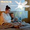 Socket Fan Light with Remote Control Ceiling Fan with Light (52cm Round Blades) (D) [Energy Class A]