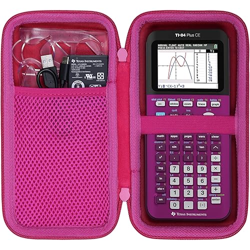 co2CREA Carrying Case for Texas Instruments TI-84 Plus CE Python Enhanced/TI-84/TI-Nspire CX II CAS/TI-Nspire CX II/TI-83 Plus/TI-89 Titanium/TI-85/TI-86 Color Graphing Calculator, Plum Case