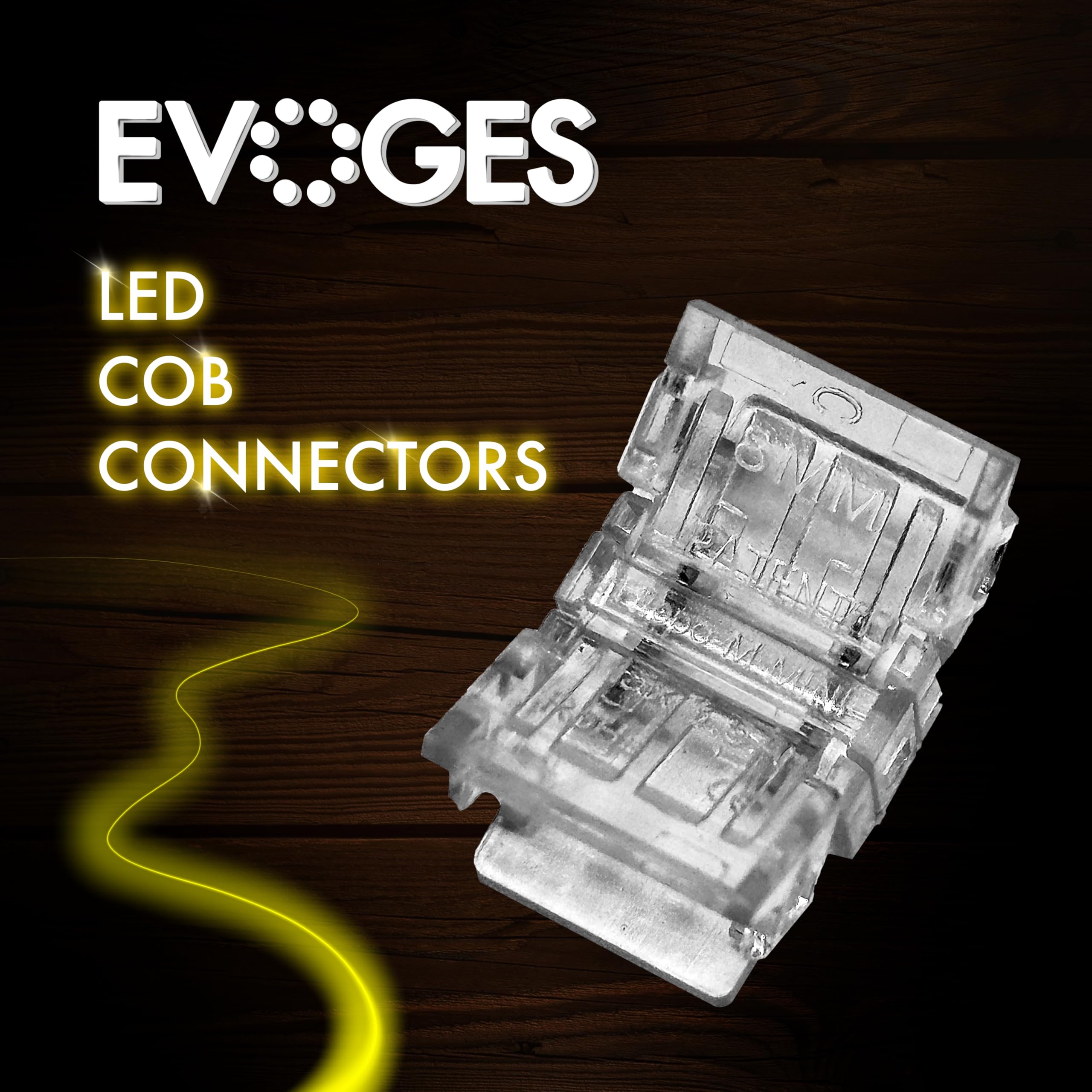 EVOGES LED COB Connectors (10 Pack 2Pin 8mm Strip to Strip), Clear - Image 2