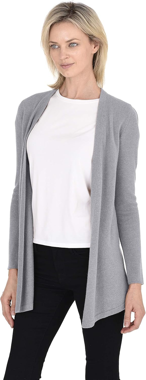 Cashmeren Classic Soft Knit Open Cardigan 100% Merino Wool Long Sleeve Sweater for Women - Image 2