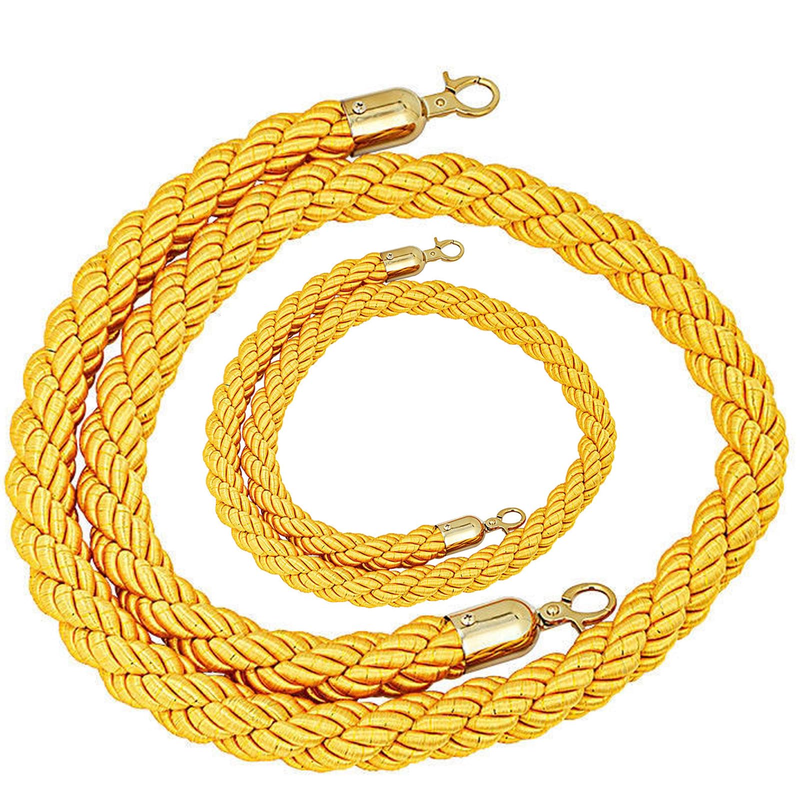 Corde de barrière torsadée 2m lot de 2 séparateurs de files d'attente pour poteaux de balisage