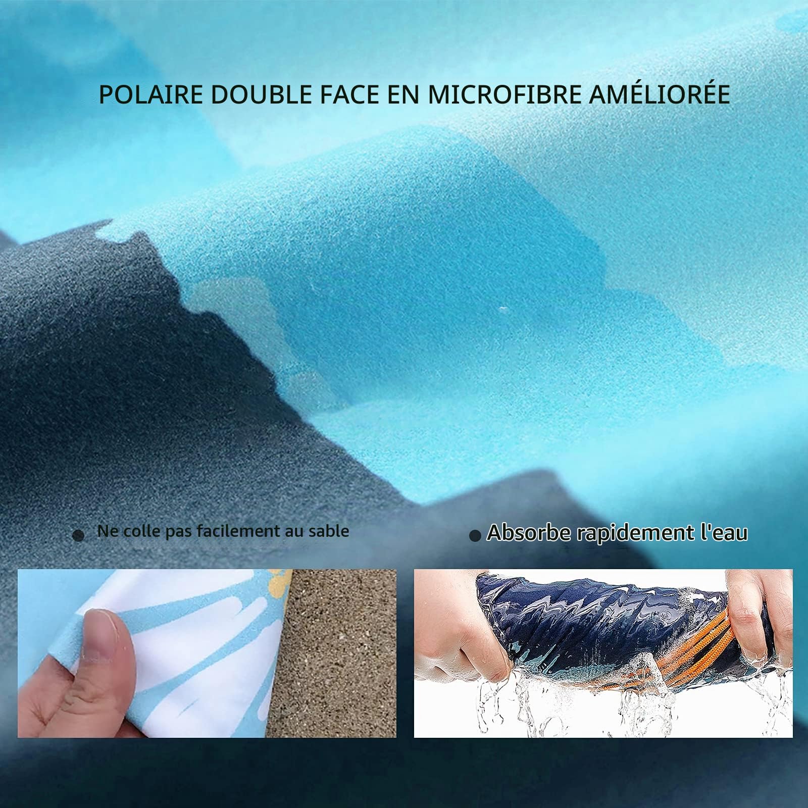 LumiSyne Poncho Plage à Capuche Femme Motif Imprimé à La Mode Peignoir De Bain Serviette De Bain en Microfibre Séchage Rapide Rangement Facile Serviette De Sport Changement De Peignoir Plage
