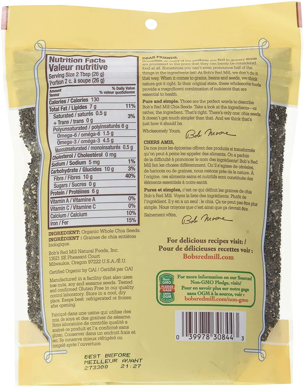 Bob's Red Mill Organic Chia Seeds, 340g - 3