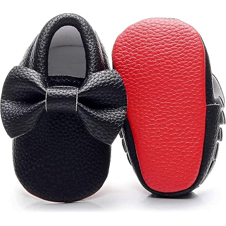 Adorable Double Bow Fringe Black Shoes for Your Little Princess.