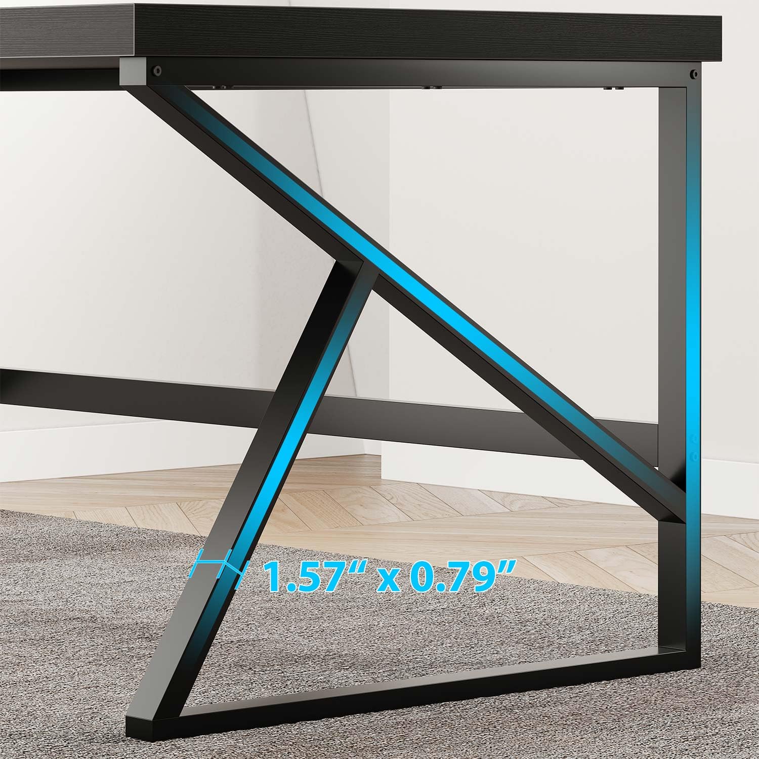 HSH Schreibtisch Computertisch PC Tisch Bürotisch Schwarz 140 cm | Schreibtisch Groß 140x60 Homeoffice Bürotisch Holz Computer Desk