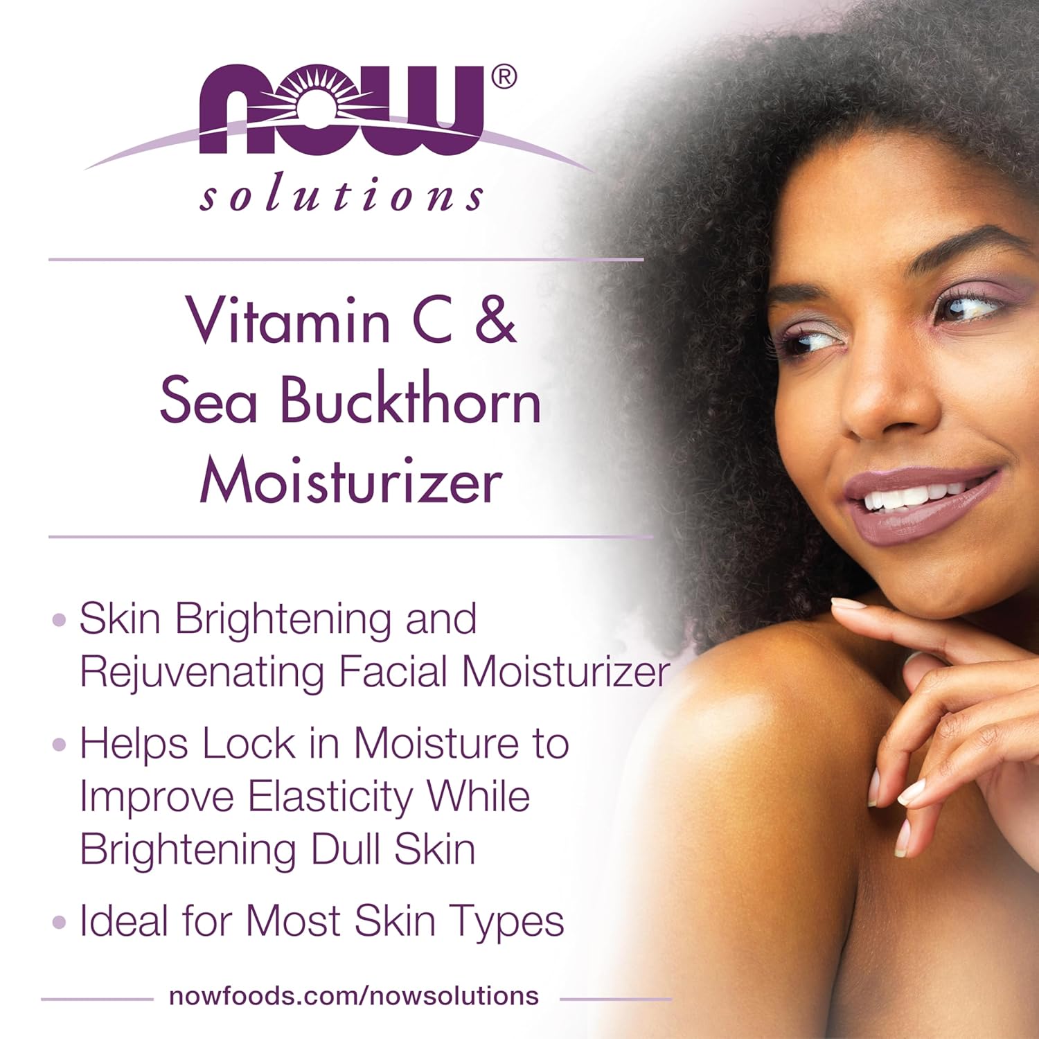 NOW Solutions, Vitamin C and Sea Buckthorn Moisturizer, Brightening and Rejuvenating, 2-Ounce - Image 3