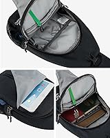 Vista 113 de Waterfly - Mochila cruzada tipo bandolera para viajes y caminatas, bolsa de pecho, Gris, talla única