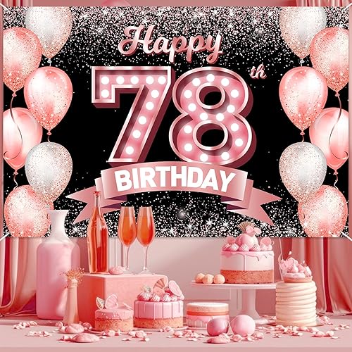 Vista 384 de Happy 21st Birthday Rose Gold Banner Backdrop Cheers to 21 Years Old Confetti Balloons Theme Decor Decorations for Women 21 Years Old Pink Birthday