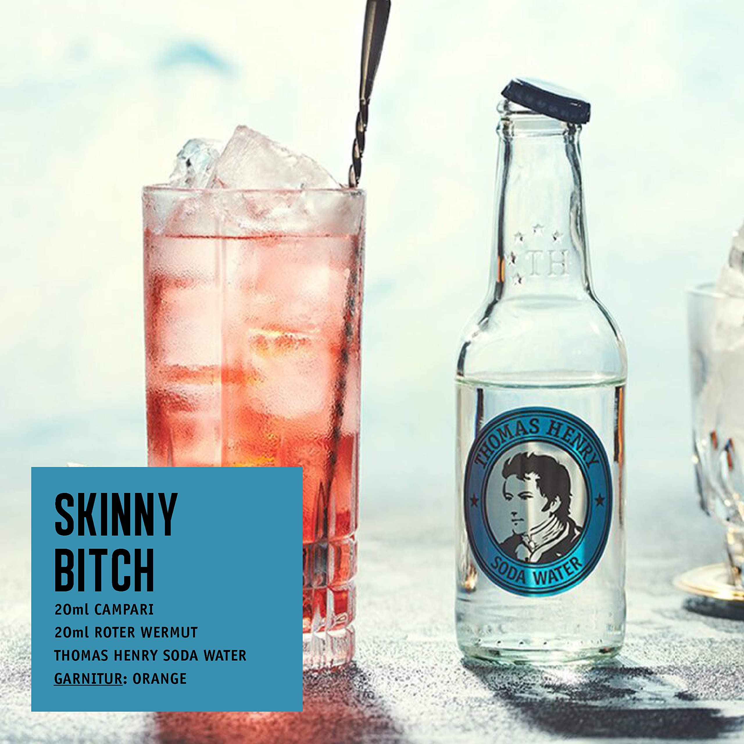 Thomas Henry Soda Water - aussergewöhnlich prickelnd (24 x 0,2 l Glas MW) 24er Set Soda Water zum Mixen deiner Longdrinks und Cocktails mit Vodka, Whiskey, Gin & Co.