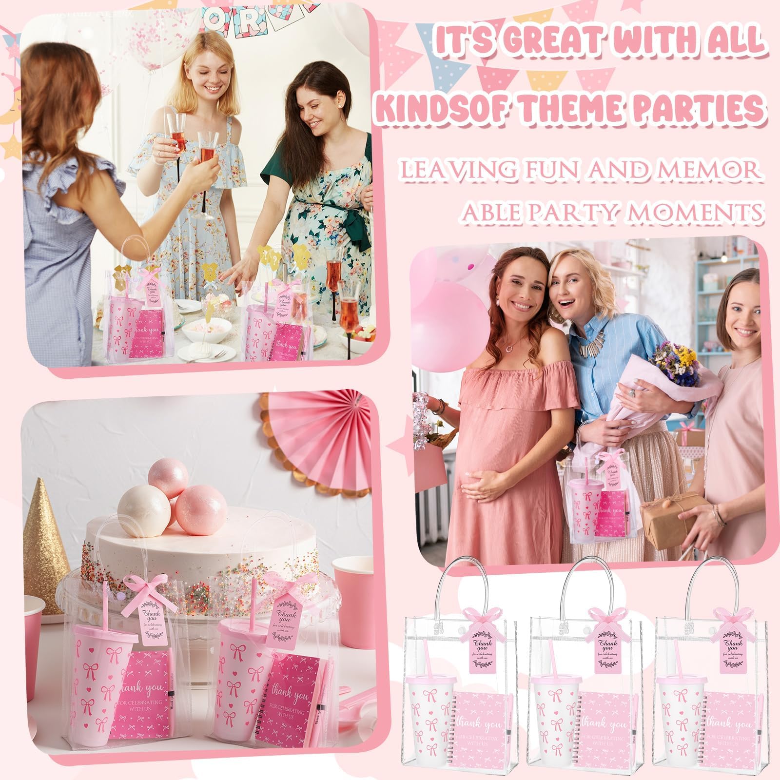 30 Stück Gastgeschenke für Babypartys für Gäste, wiederverwendbare Becher mit Deckel, Strohhalm, Dankeschön, Geschenk, Notizbuch, Kugelschreiber, Grußkarte, Tasche, Babyparty, Spielpreise, Spieler