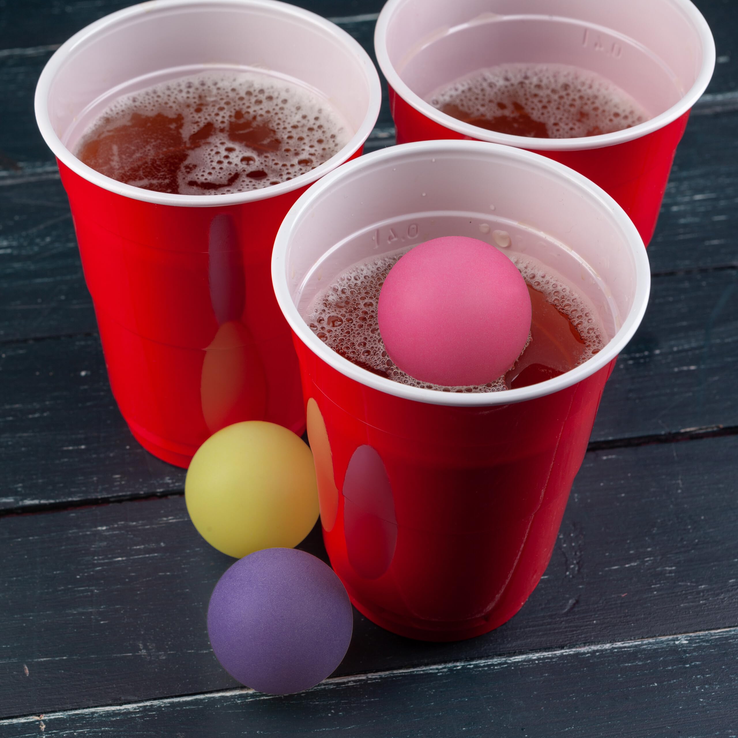 Relaxdays Palline da Beer Pong, in Set da 100, Mini Balls Ping-Pong in Plastica, Senza Scritta, Diametro 40 mm, Colorate