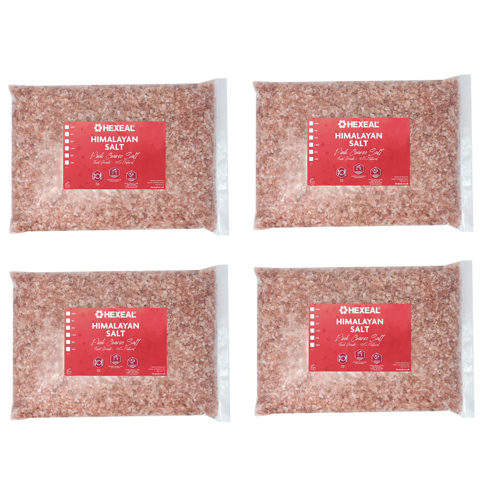 Hexeal Himalayan Pink Salt 20kg – 20kg Bag of Coarse, Food Grade Salt – Suitable for Seasoning & Cooking – 100% Natural Salts for Soothing Baths, Beauty & Cosmetics