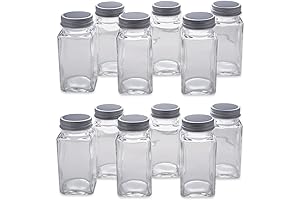 DII Farmhouse Rustic, Vintage Spice Jars Set with Wood Organizer for Storage