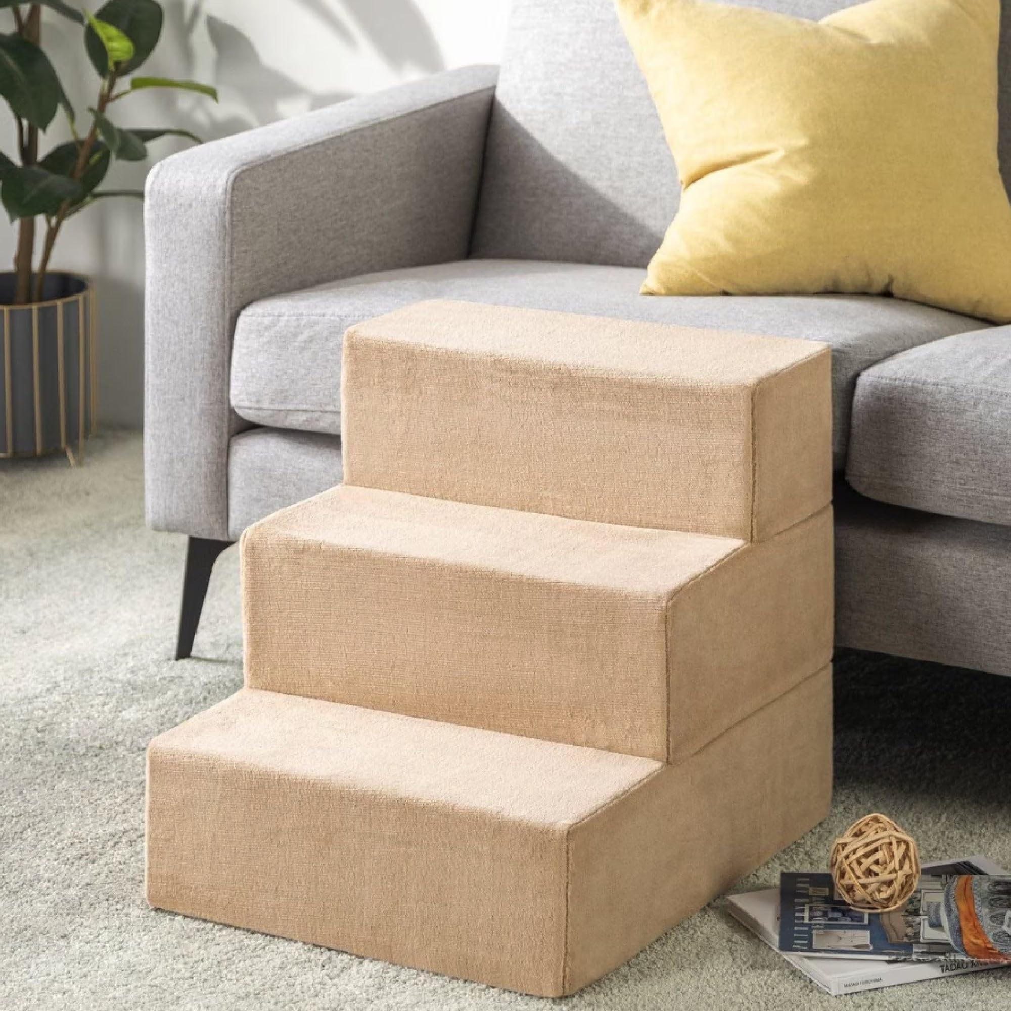 ZINUS Foam 18 Inch 3Step Step Pet Stairs / Pet Ramp For
