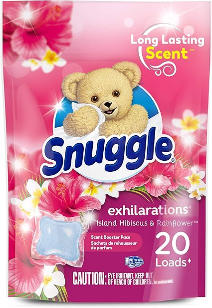 Amazon Com Snuggle Exhilarations In Wash Laundry Scent Booster Pacs Island Hibiscus And Rainflower 20 Count Packaging May Vary Health Household