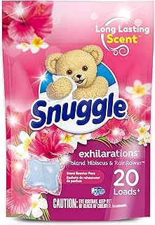 Snuggle Exhilarations In Wash Laundry Scent Booster Pacs Island Hibiscus and Rainflower 20 Count (Packaging May Vary)