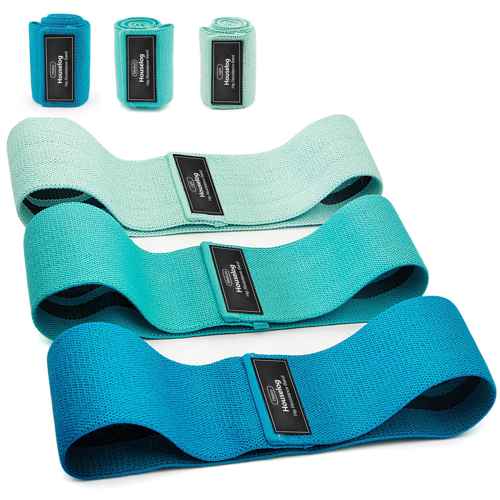Booty Bands Glute Bands Set, Non-Slip Wider Thicker Fabric Resistance Bands, 3 Resistance Levels for Legs & Glutes Training, Home Workout for Women, Postpartum & Yoga Pilates