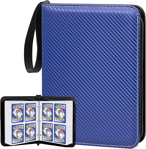 Miniatura 1 de Padike Carpeta para tarjetas de intercambio, 400 bolsillos con cremallera, bolsillos de doble cara, funda para tarjetas de béisbol, tarjetas de